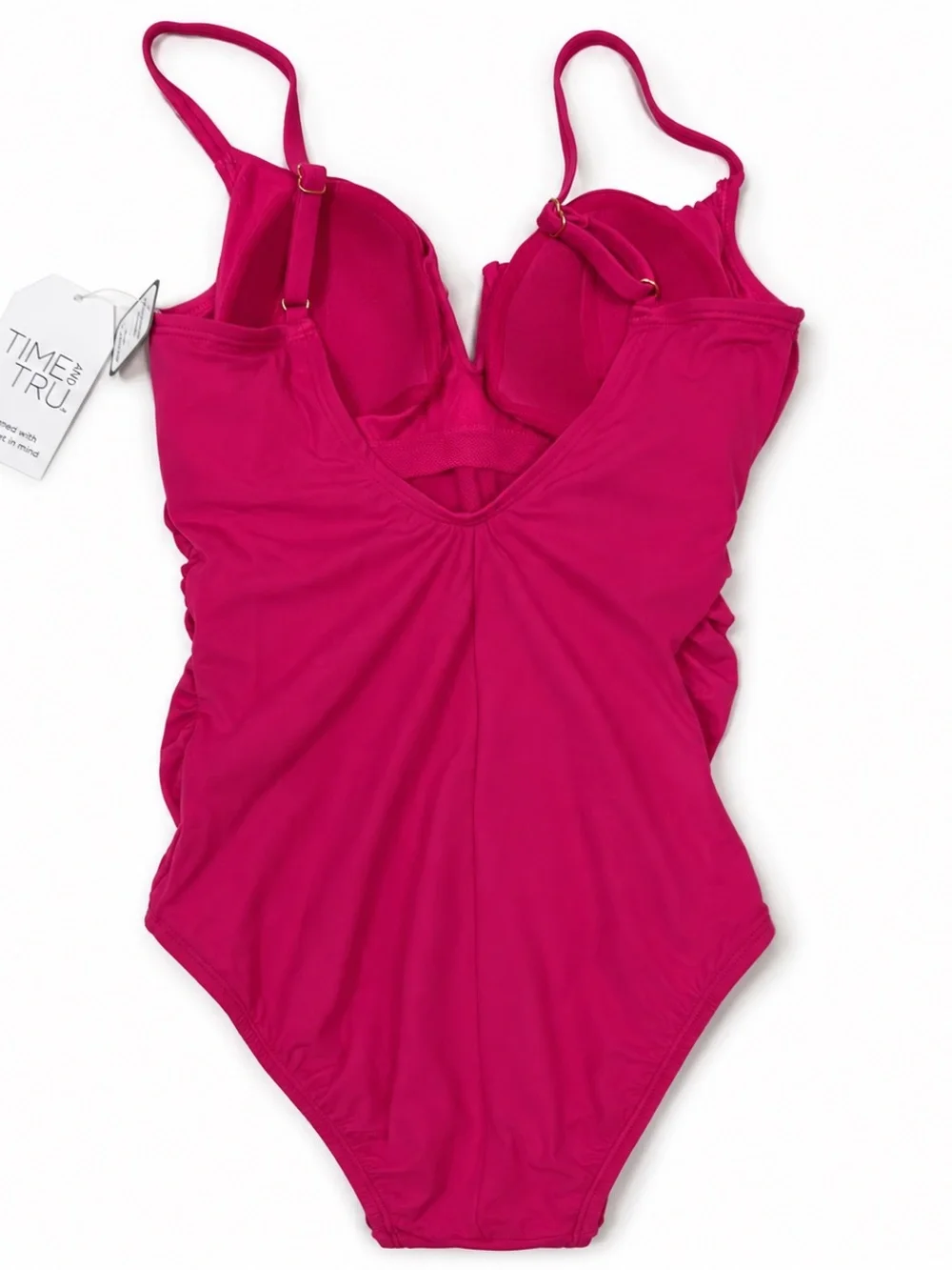 Time And Tru One Piece Swimsuit Women’s XS 0-2 Pink Full Coverage NWT